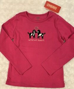 NWT Wild One Pink Zebra Applique Embroidery Pink "Wild at Heart" Tee Top 6